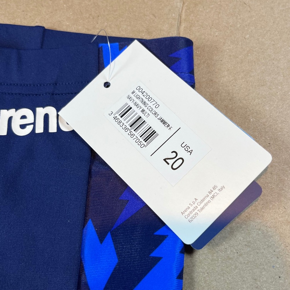 Arena Kids Lightning Colors Jammer Swimsuit Navy Blue Size 20 004200770 - Picture 3 of 6